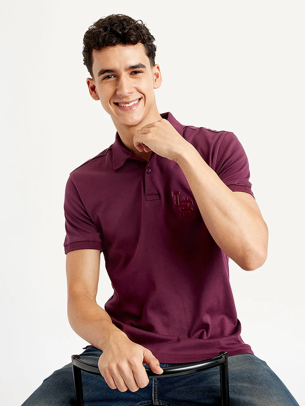 Men's Solid Slim Fit Polo T-Shirt Simple Layer