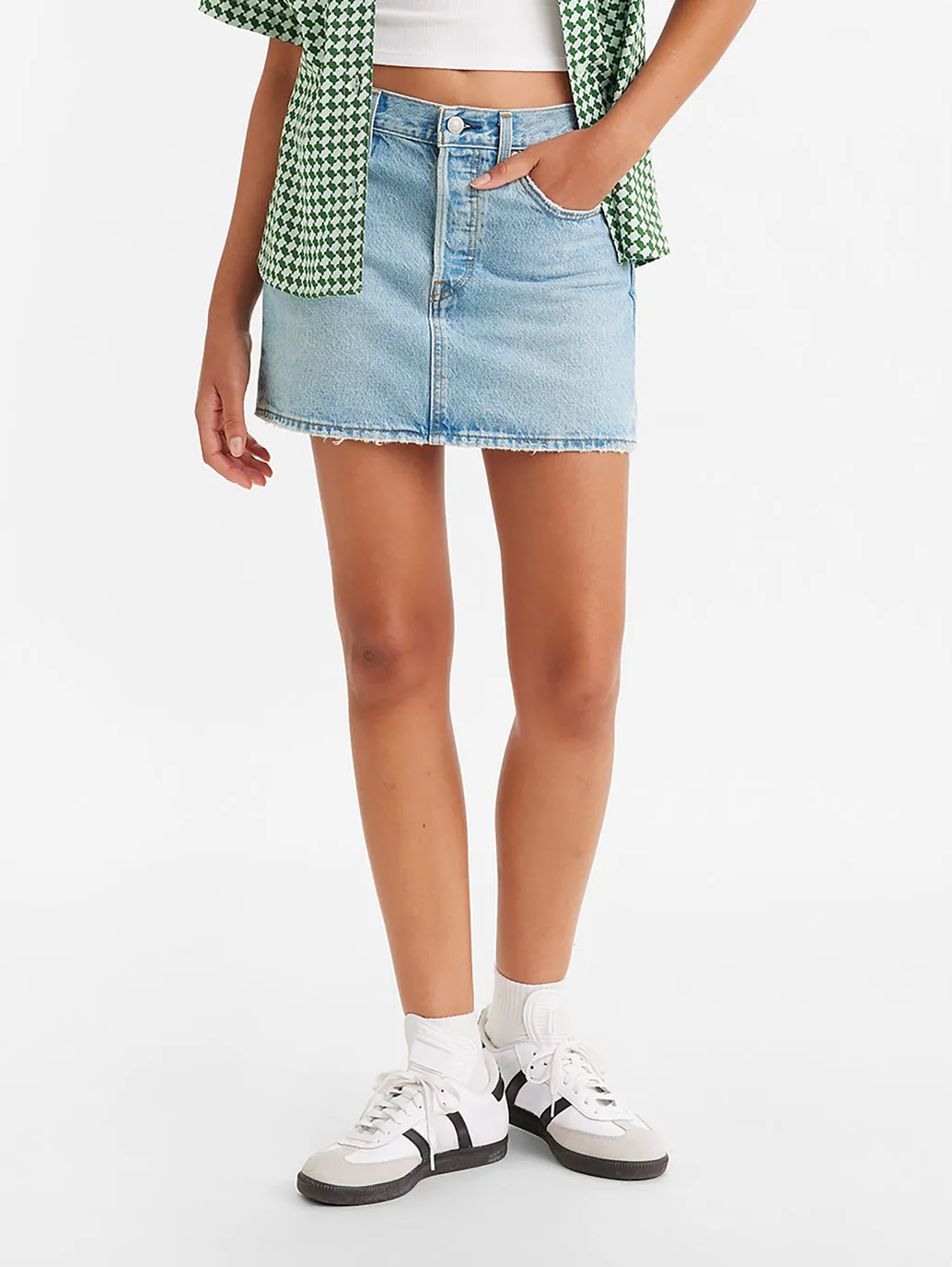 Women's High Rise Blue?Regular Fit Skirt Tonal Layering