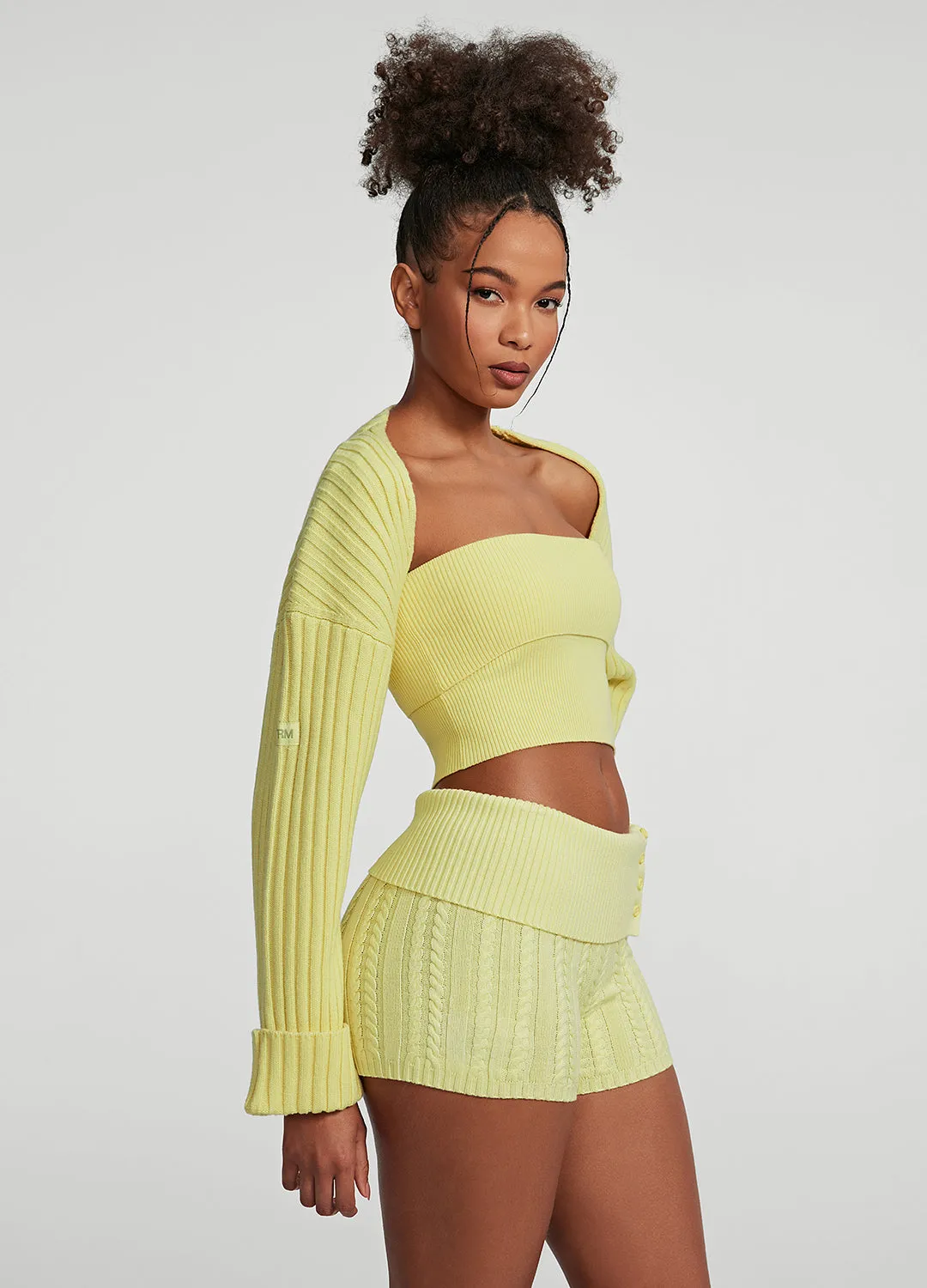 Ribbed Knit Shrug Noise Reduced Fabrics Go To Layer