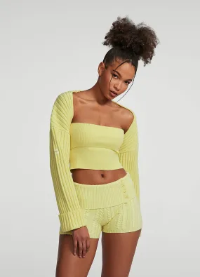 Body Mapped Ventilation AntiStaticCoating Ribbed Knit Shrug