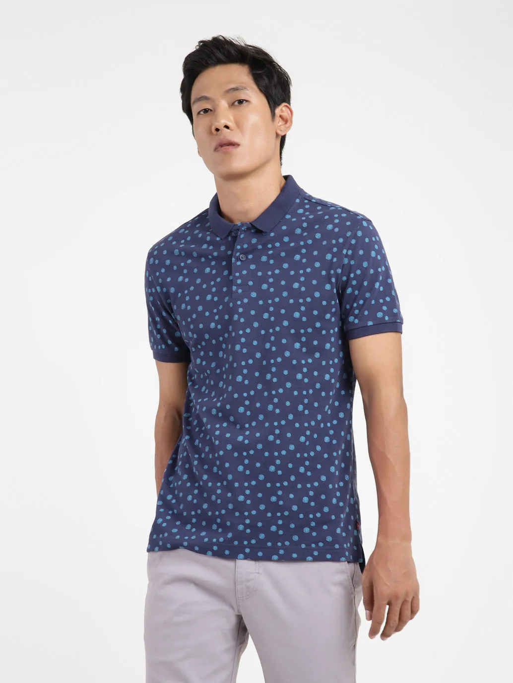 Men's Polka Dot Polo T-shirt Lightweight Layer
