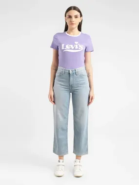 Women's Blue Ribcage Straight Ankle Fit High Rise Jeans Reliable Choice