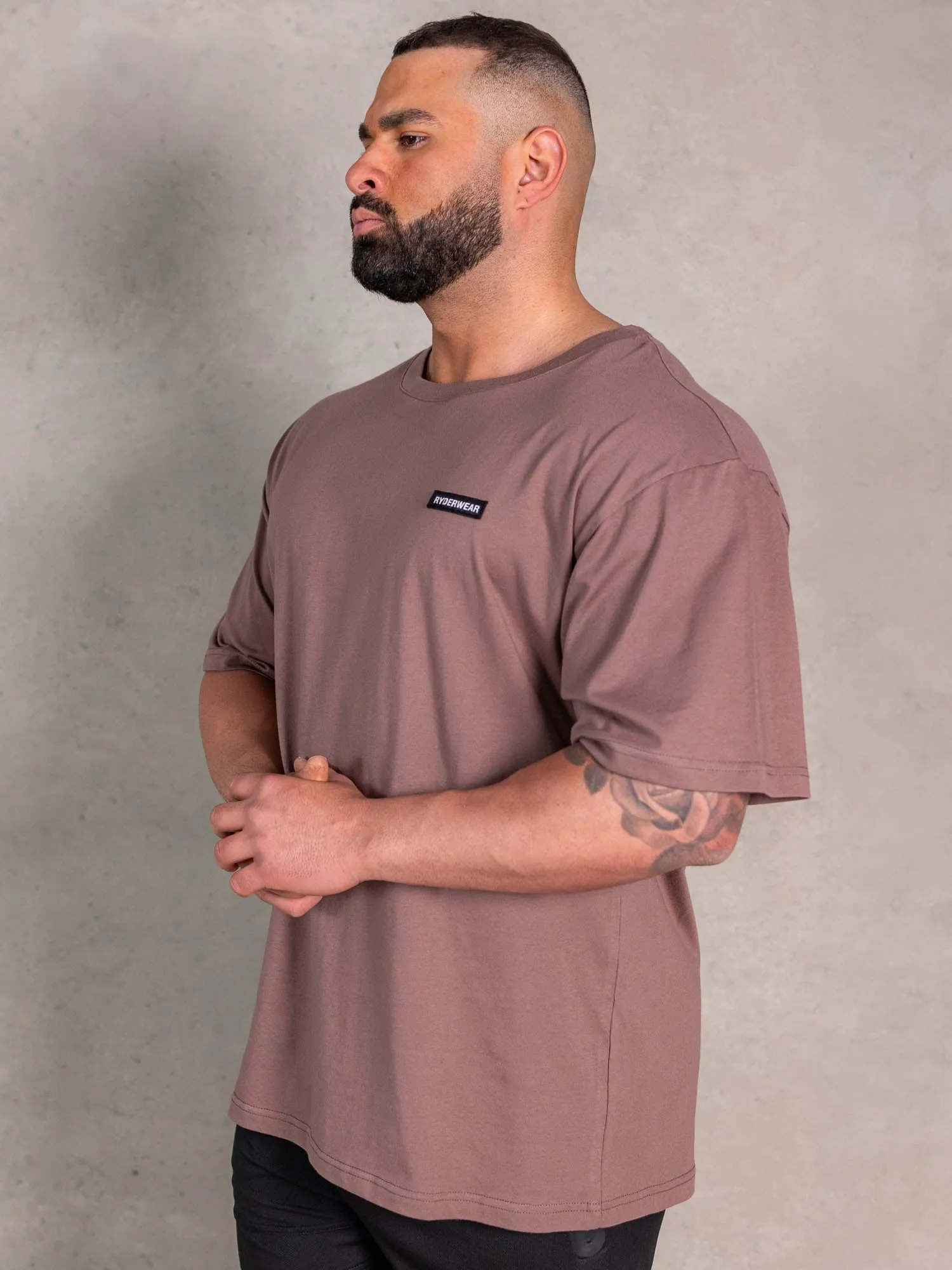 DropShoulderDesign NRG Oversized T-Shirt - Almond