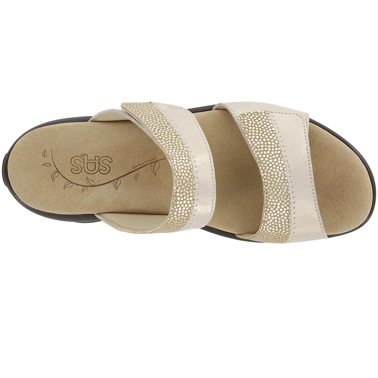 Nudu Slide - Golden Sporty Sandals Bead Edge