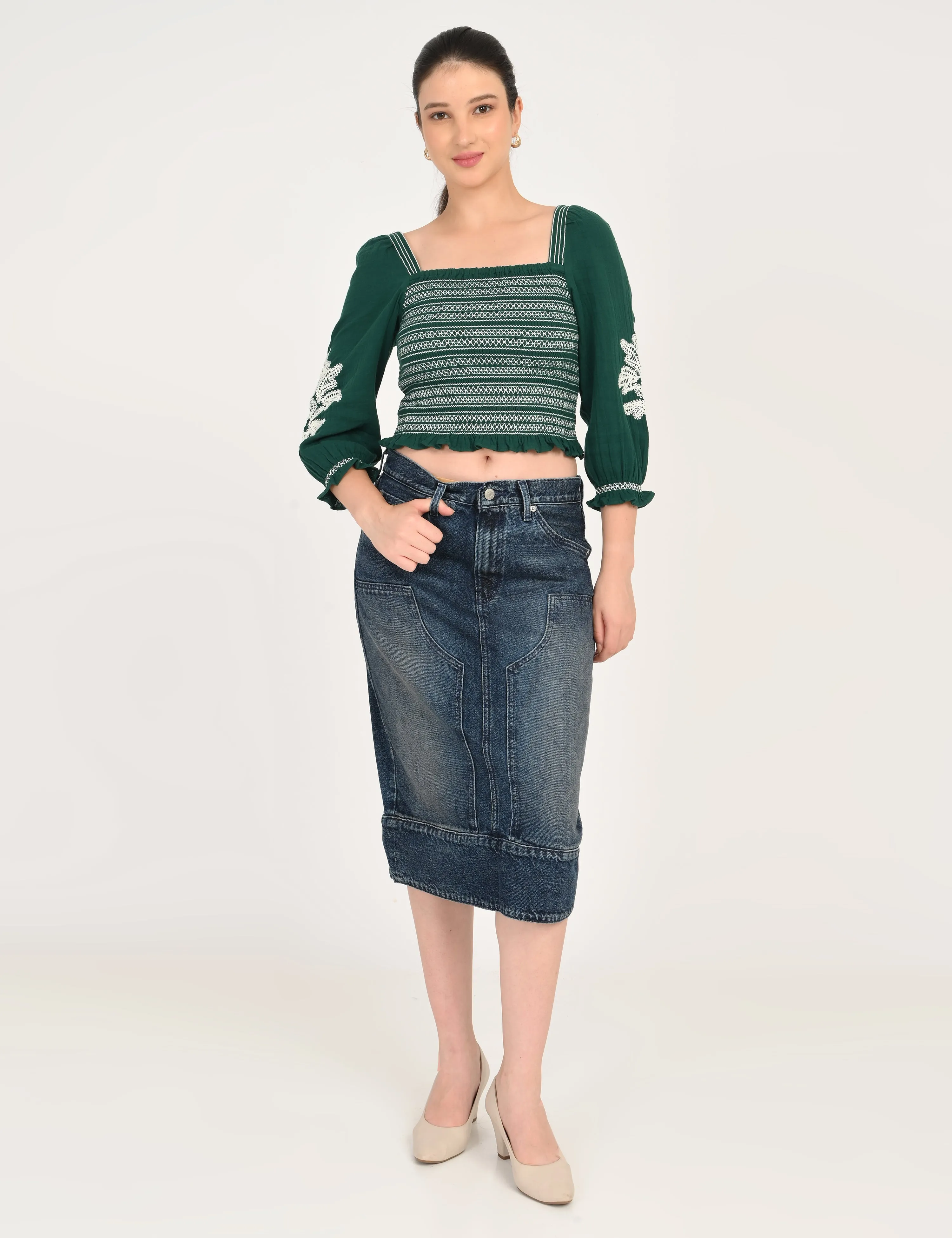 Dust Proof Fabric Breathable Material Women's Mid Rise Blue Regular Fit Skirt