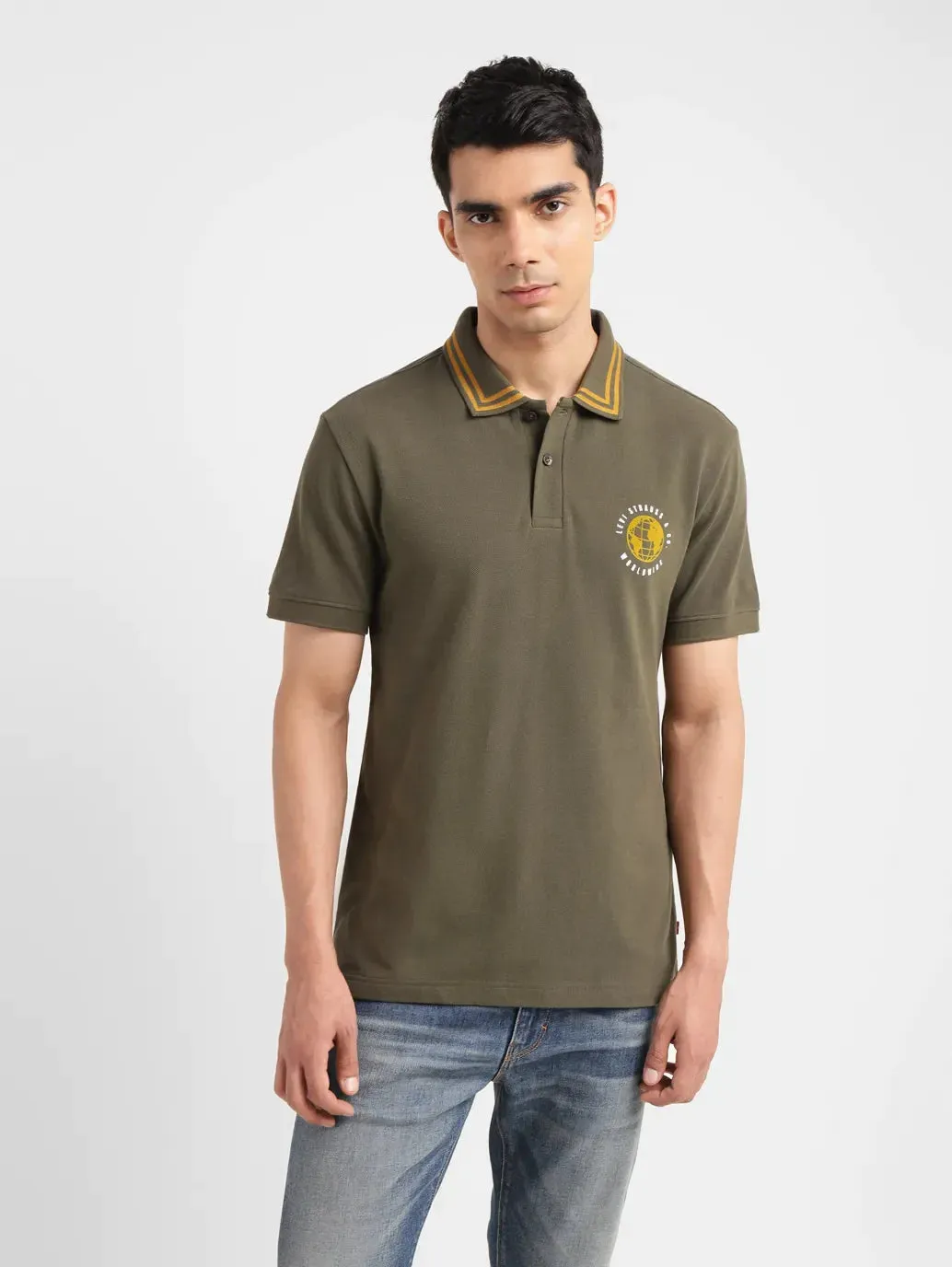Sleek Layering Men's Solid Slim Fit Polo T-shirt