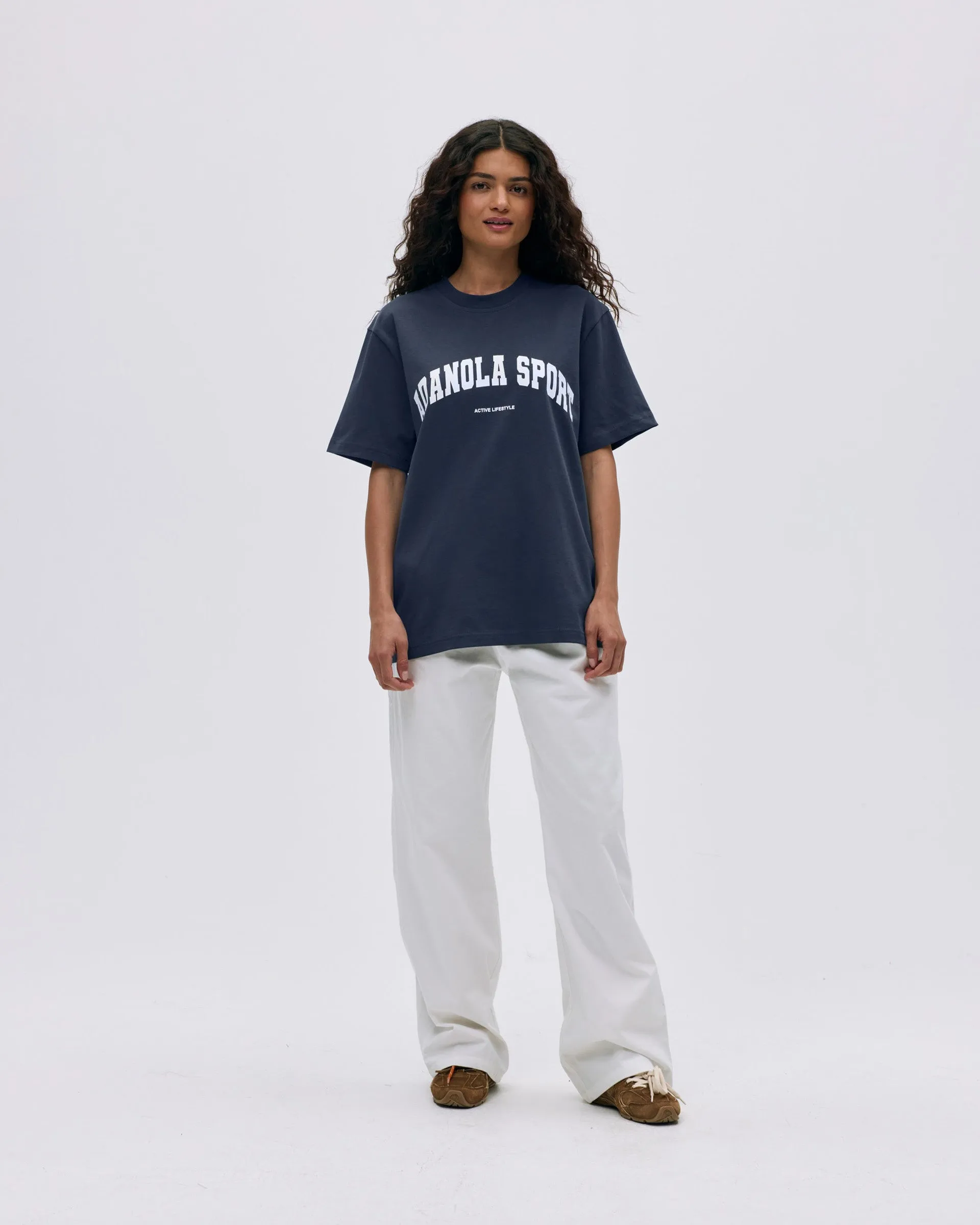 All Purpose Wear AS Short Sleeve Oversized T-shirt - Midnight Blue/White
