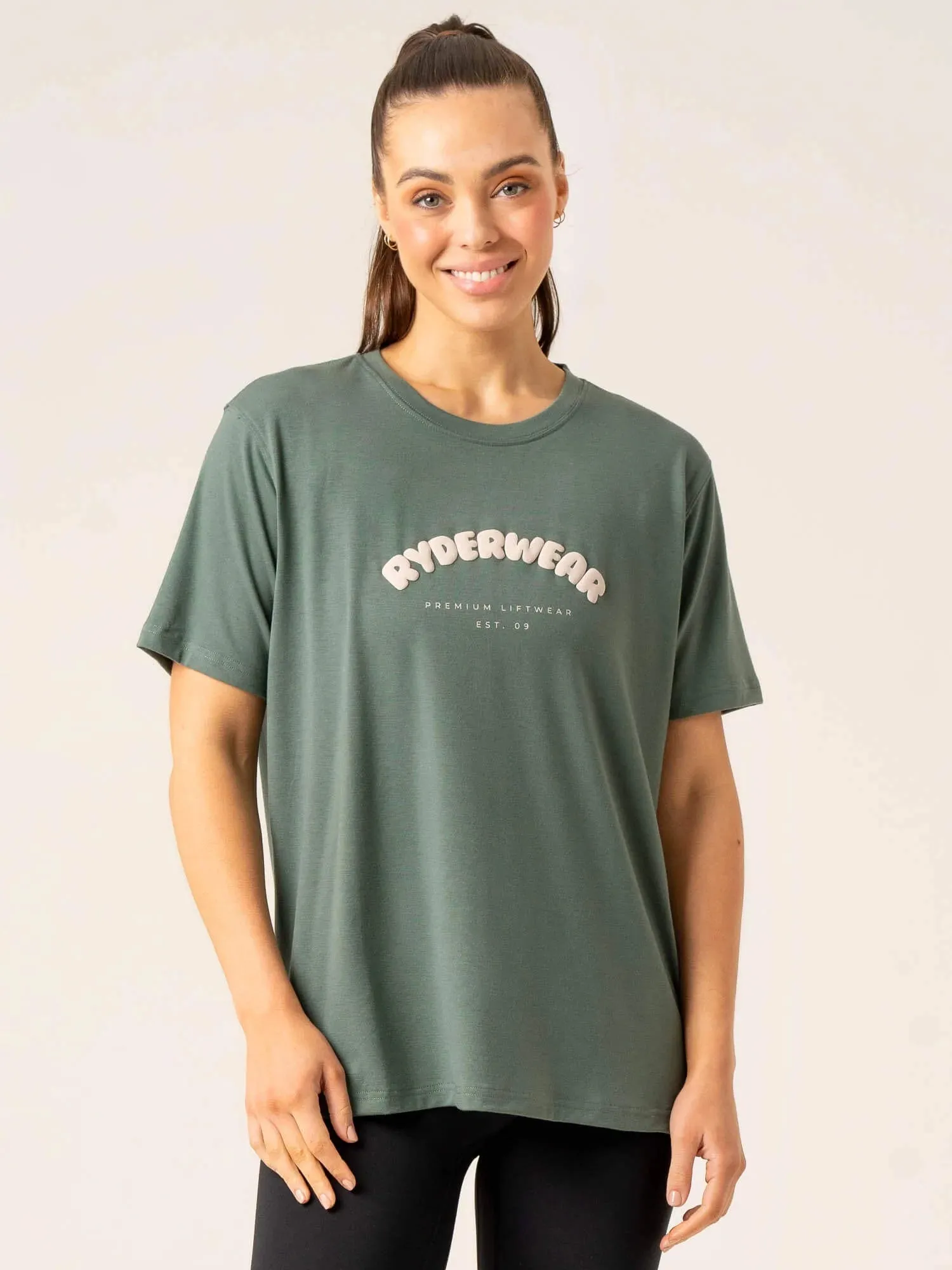 Off Side Longline T-Shirt - Sage Trendy All-Day Relaxed Wear