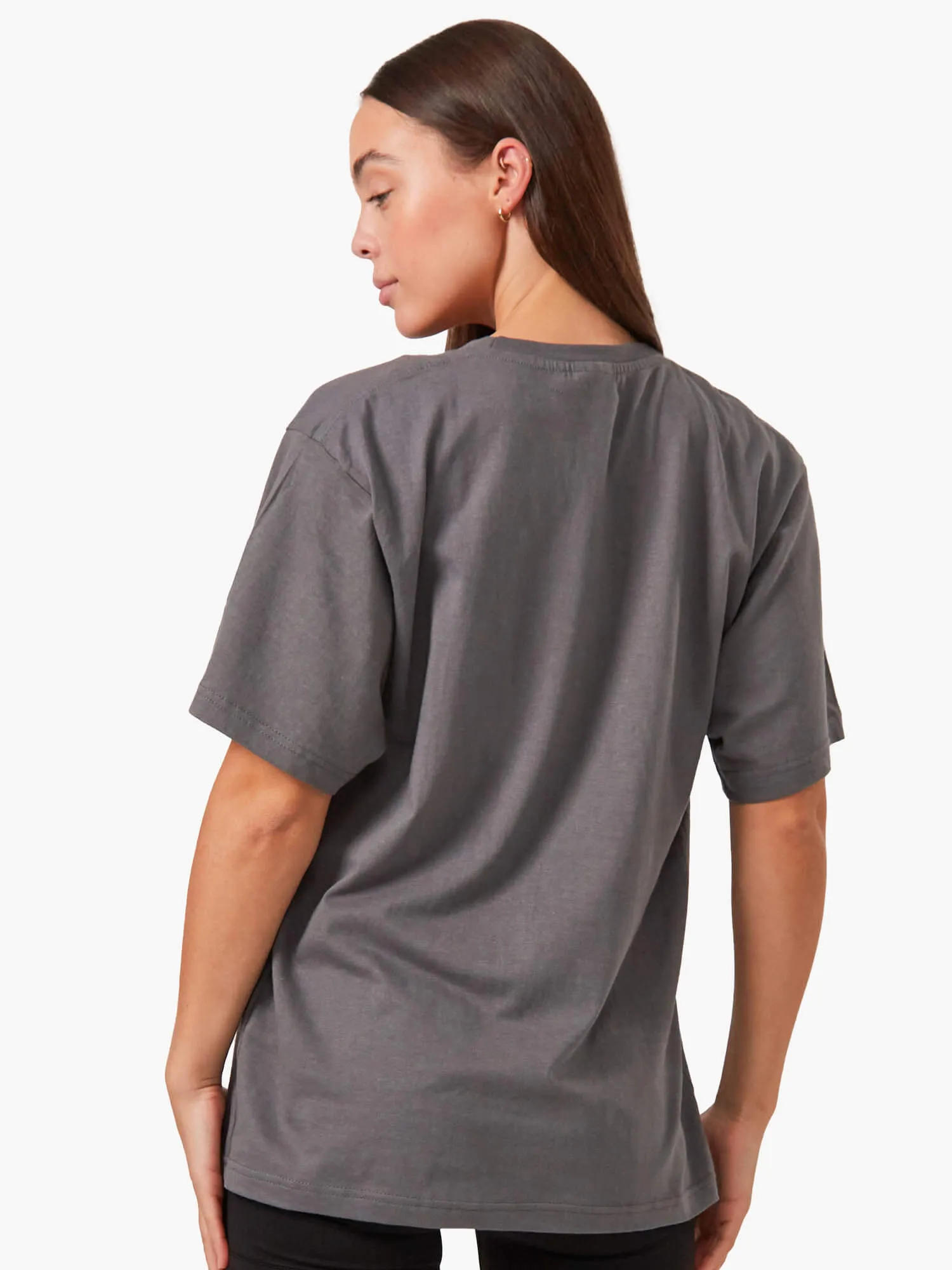 Oversized T-Shirt - Charcoal Button Down