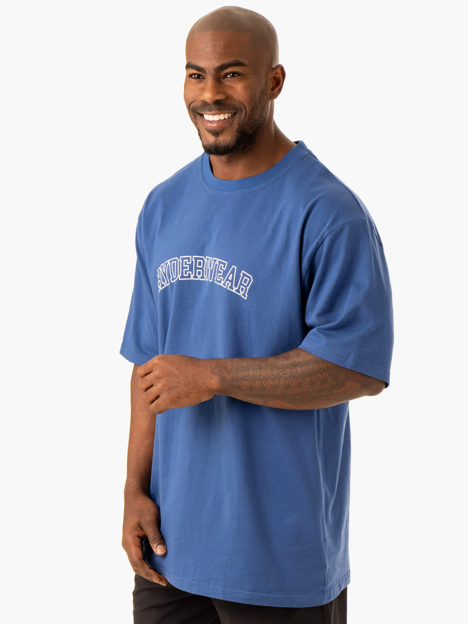 Street Comfort Style Oversized T-Shirt - Royal Blue
