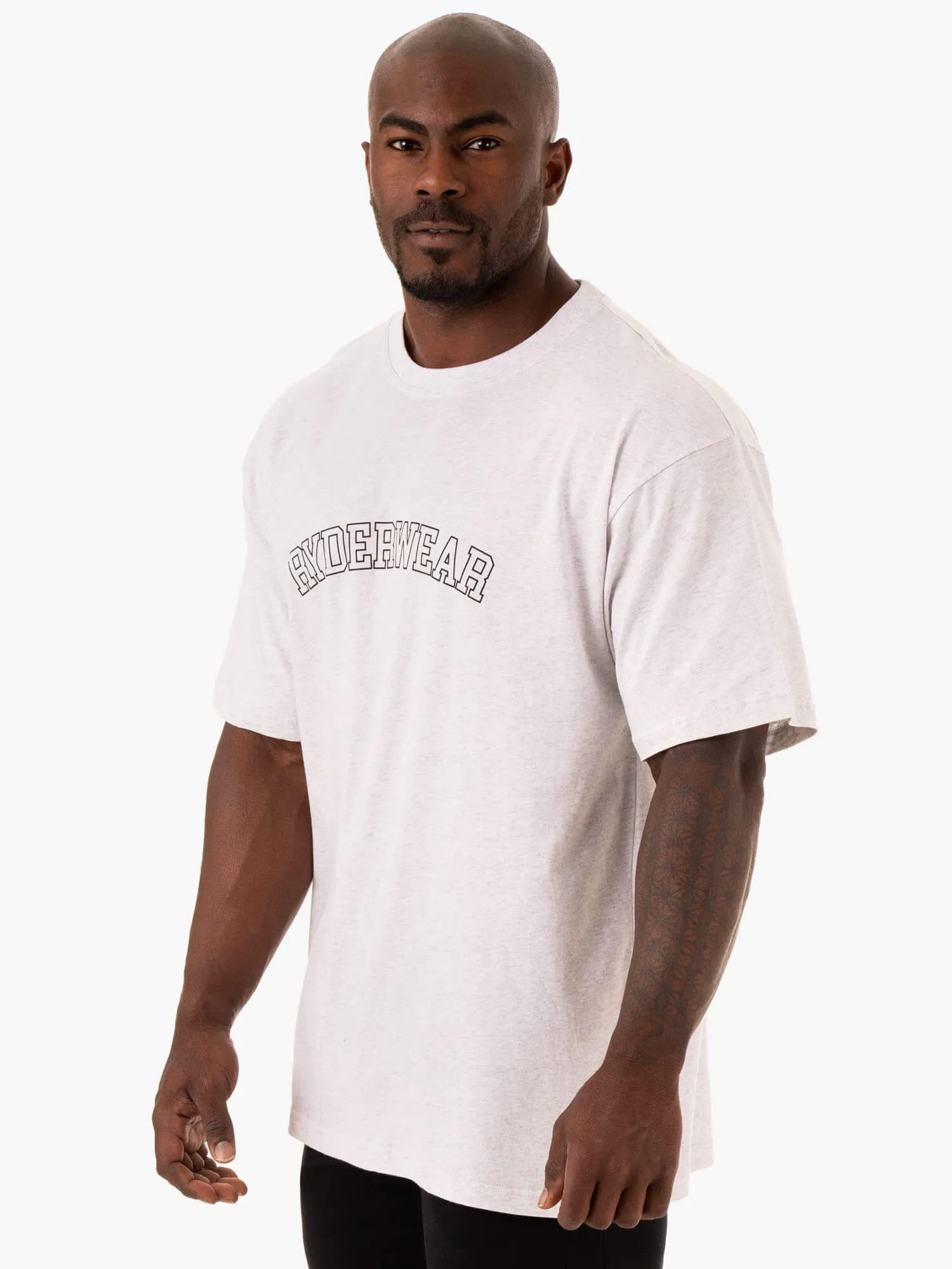 Oversized T-Shirt - Snow Marl Hypoallergenic Fibers Summer Ready