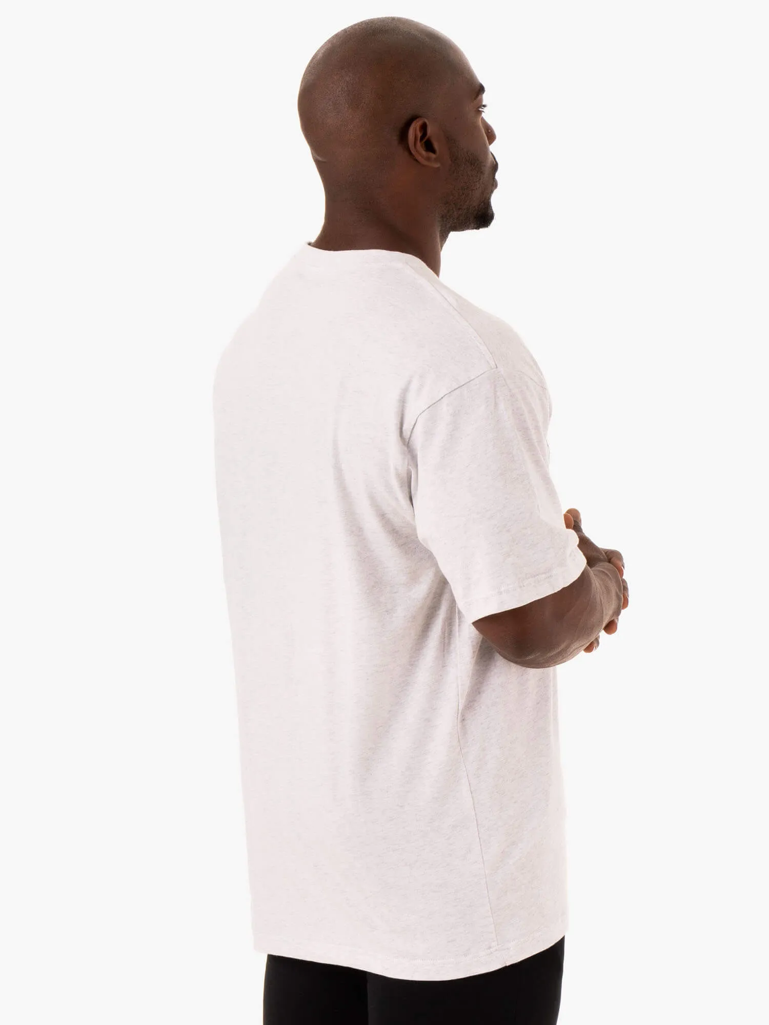 Sporty Comfort Oversized T-Shirt - Snow Marl