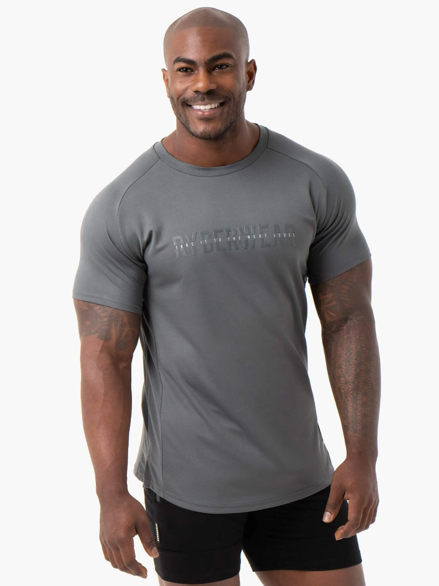 Urban Trend Energy Mesh T-Shirt - Charcoal