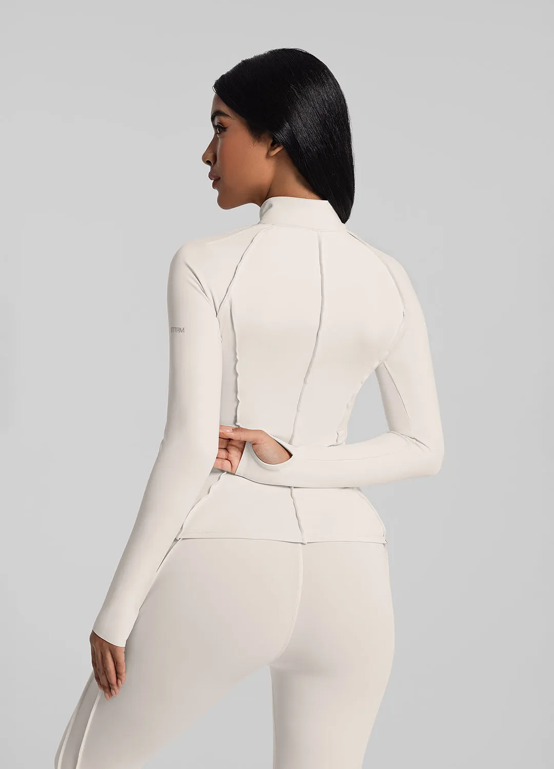 Contour Zip-Up Long Sleeve Top Heat Tech Fabric Comfy Fit