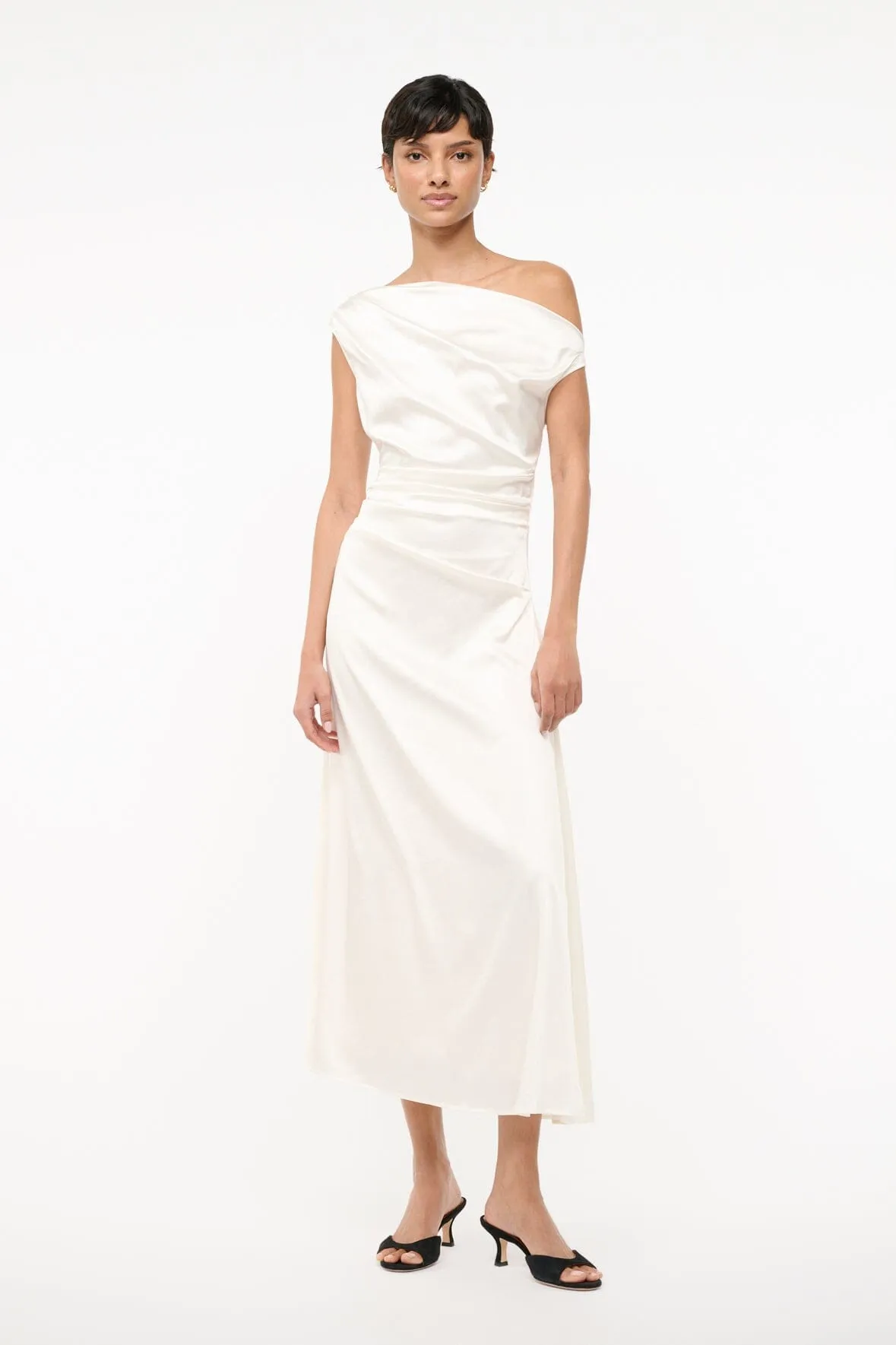 Flow Line Relaxed Line PHARE SILK DRESS | IVORY