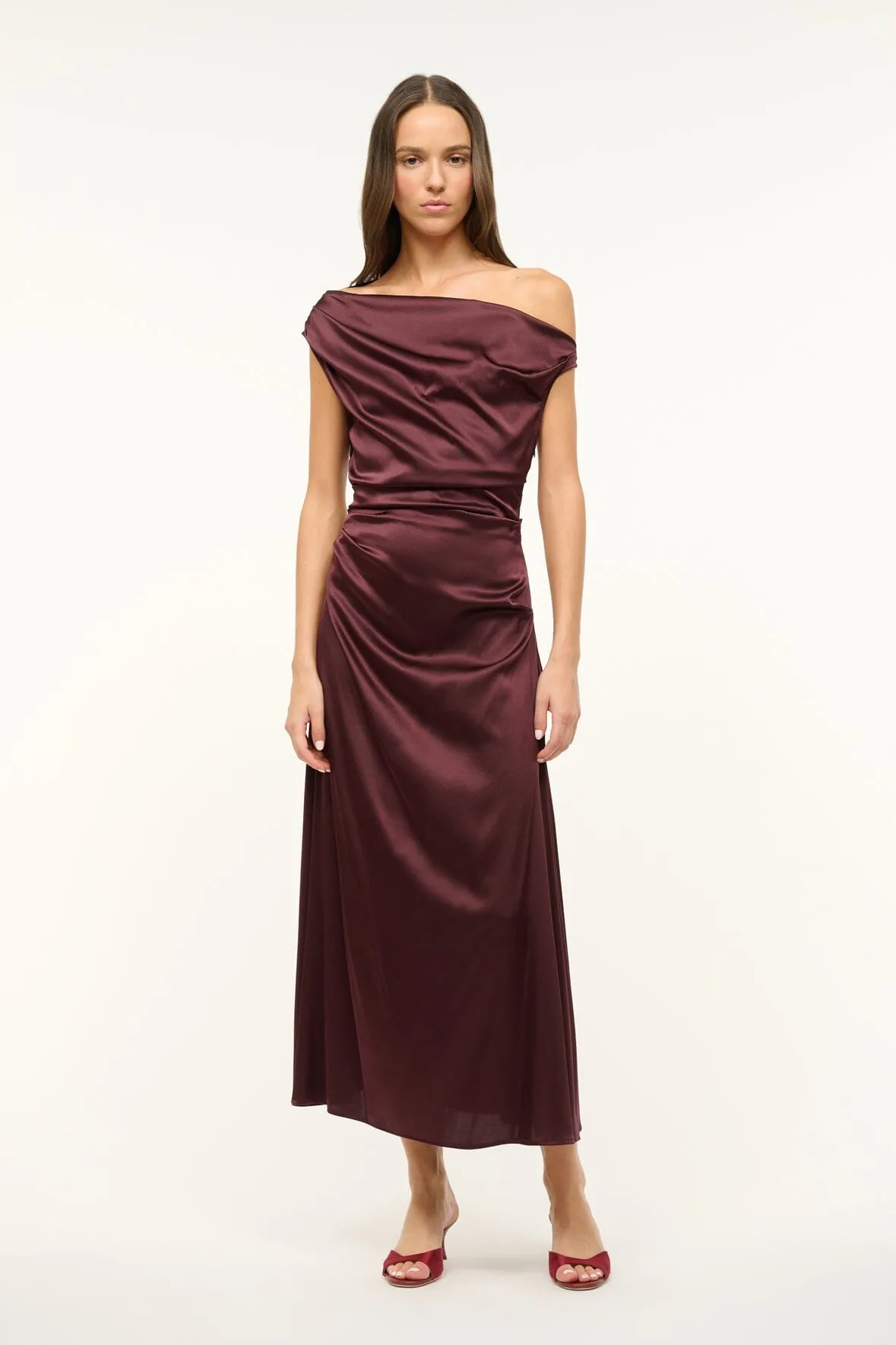 PHARE SILK DRESS | MERLOT Light Outfit Cool Shape