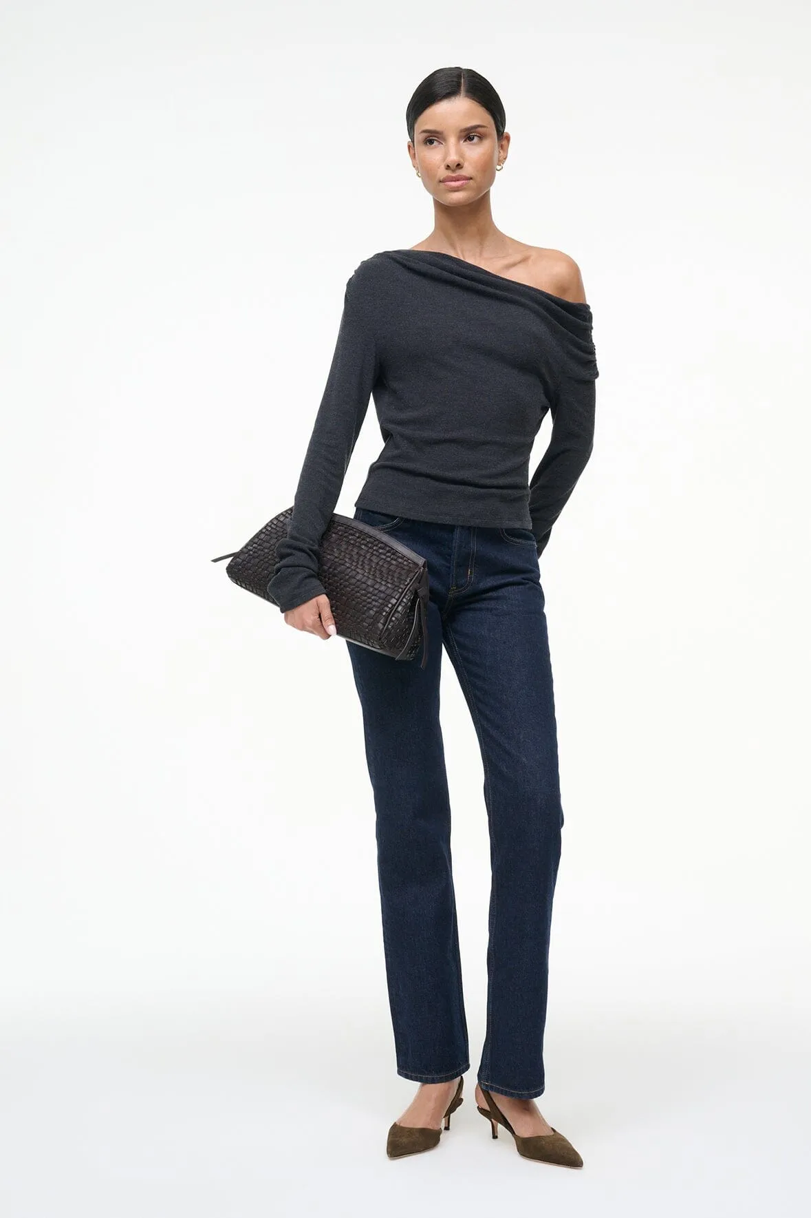 soft fit Low Impact Production PHILOMENA TOP | CHARCOAL