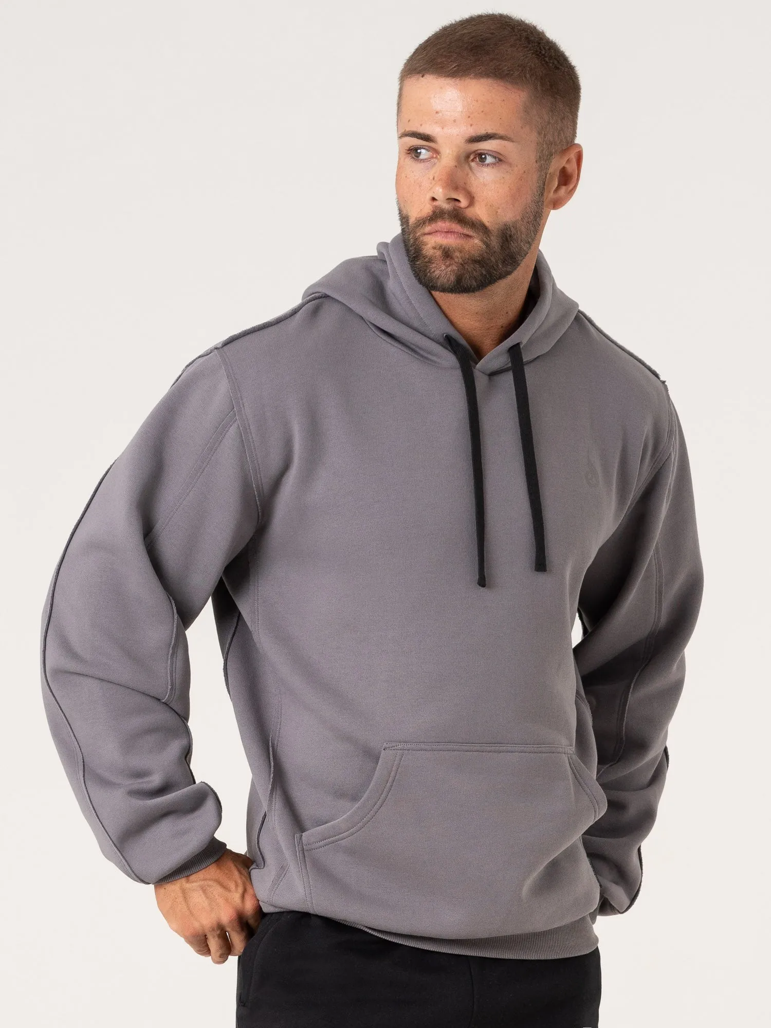 Compression Fold Design Force Hoodie - Charcoal