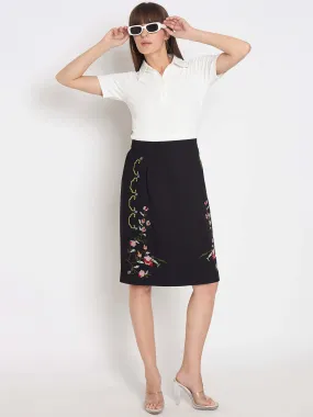 Madame Pique Solid White Polo T-shirt Travel Friendly casual top