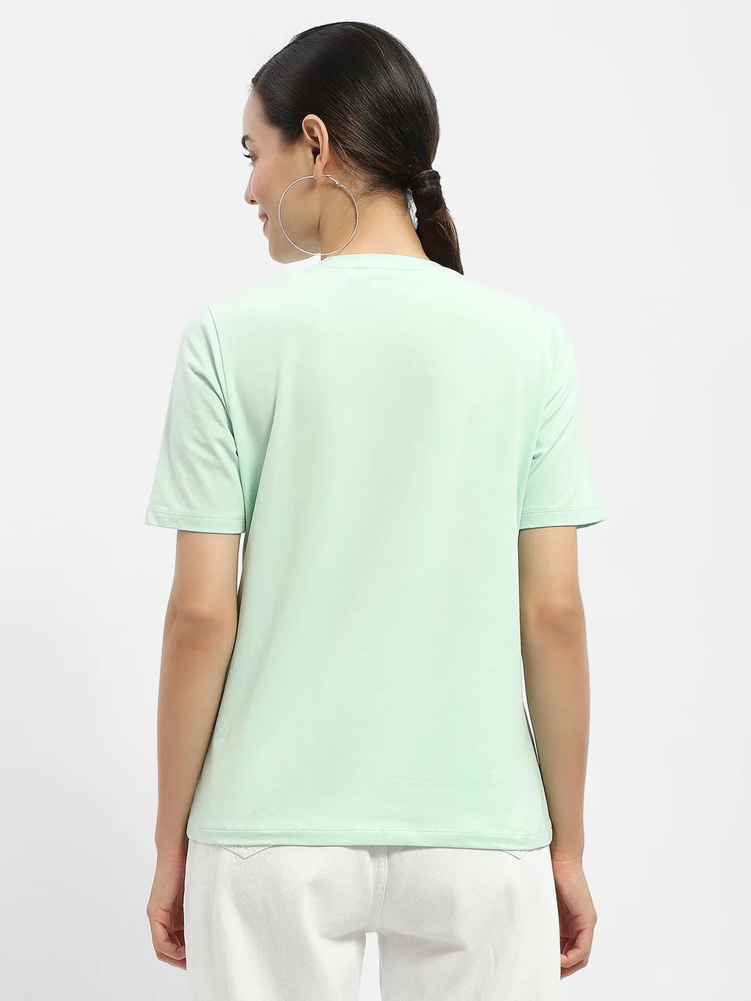 Madame Typography Mint Crew Neck T-Shirt Comfort Apparel