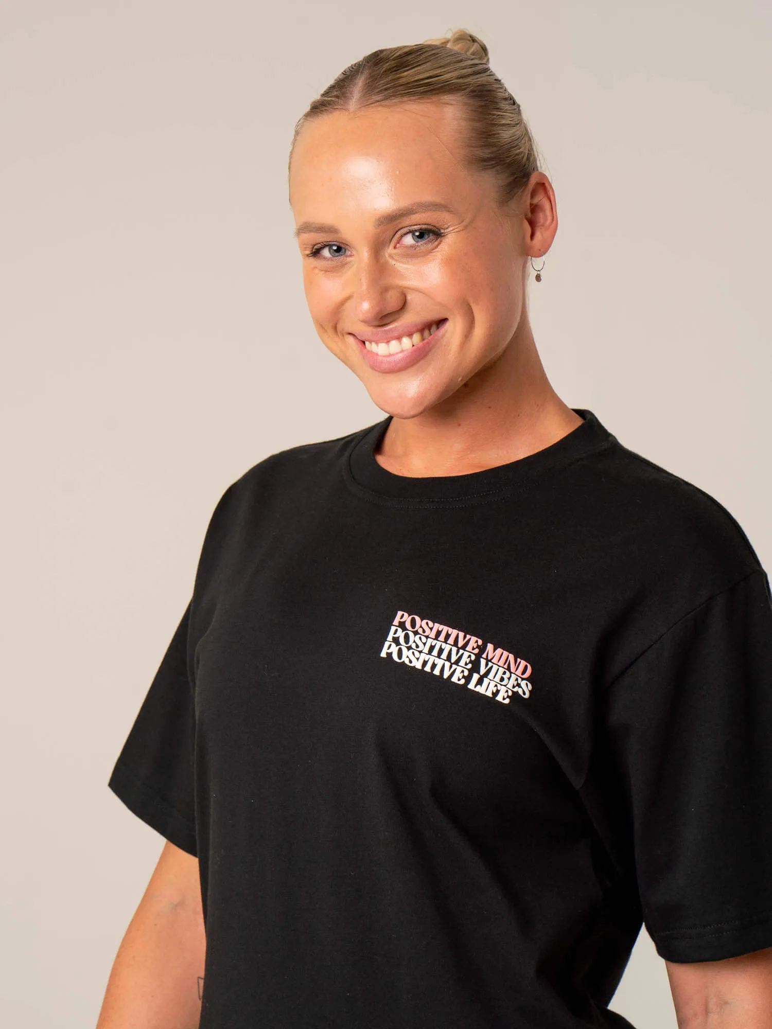 Basic Wear Positive Vibes T-Shirt - Black