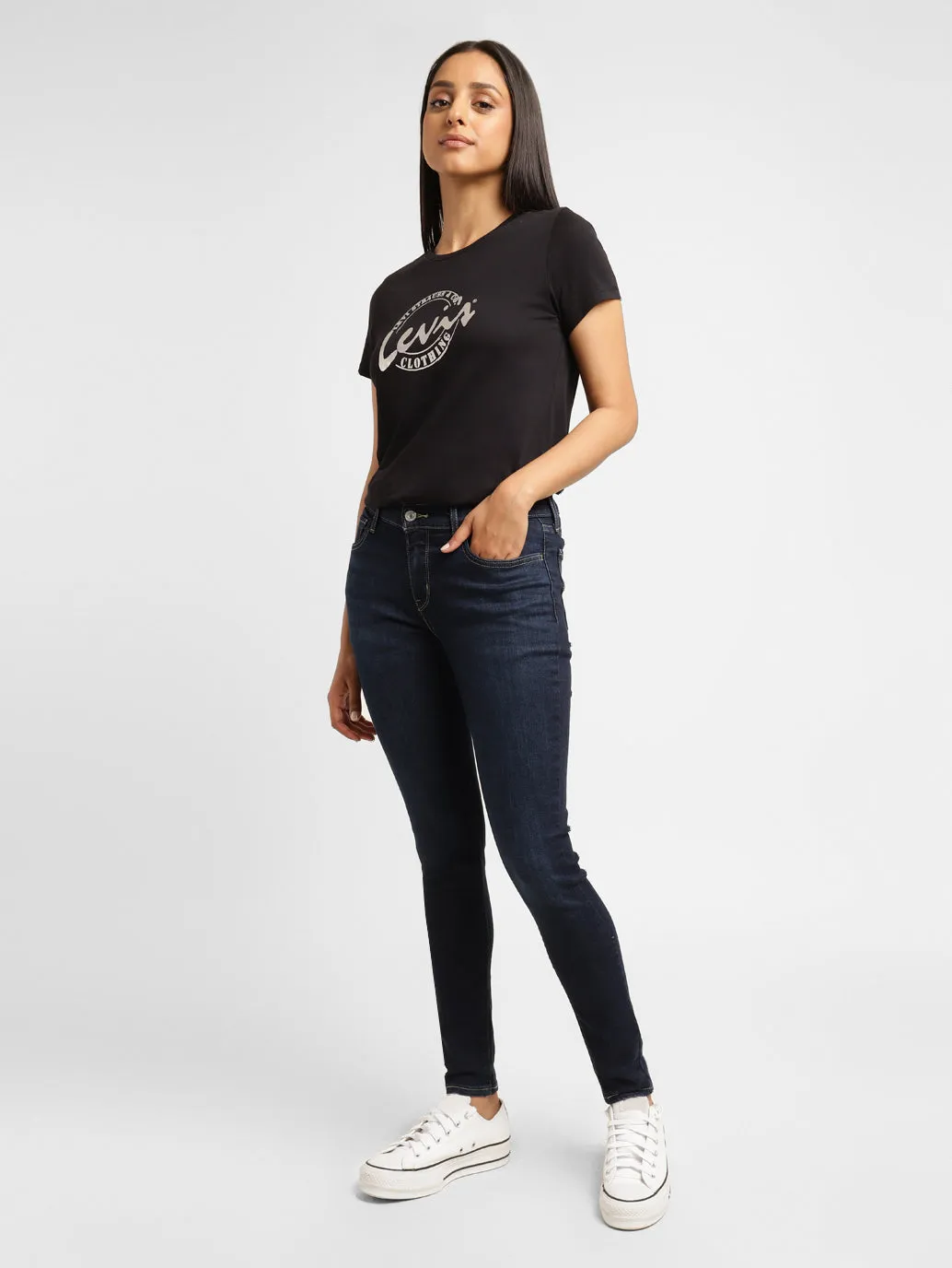 Women's 710 Blue Skinny Fit Mid Rise Jeans Casual Energy