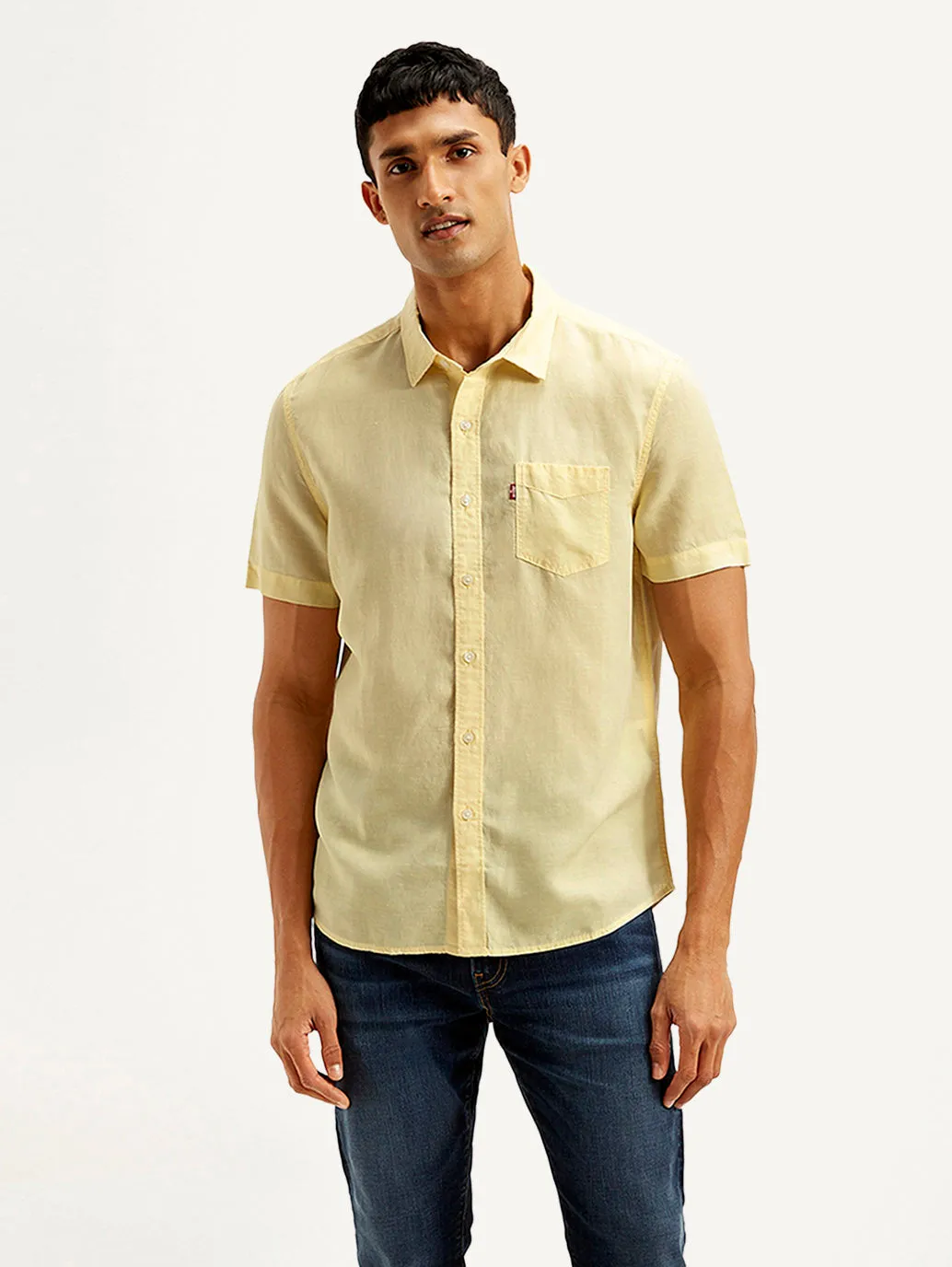 Gym Wear Hooded Option Men's Solid Slim Fit Linen Shirt