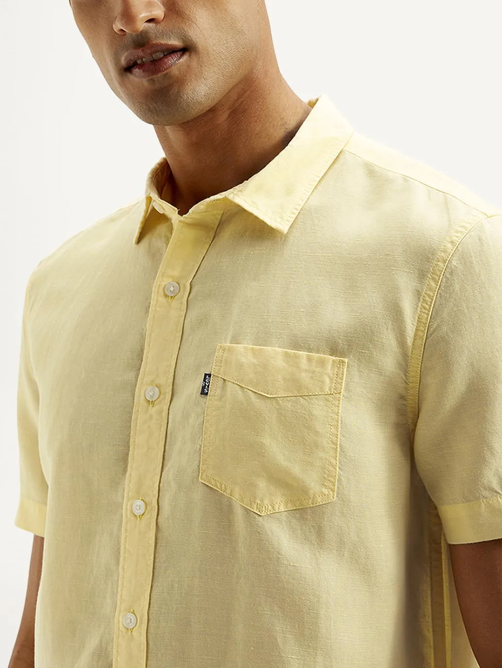 Men's Solid Slim Fit Linen Shirt Stylish Detail Casual Wear