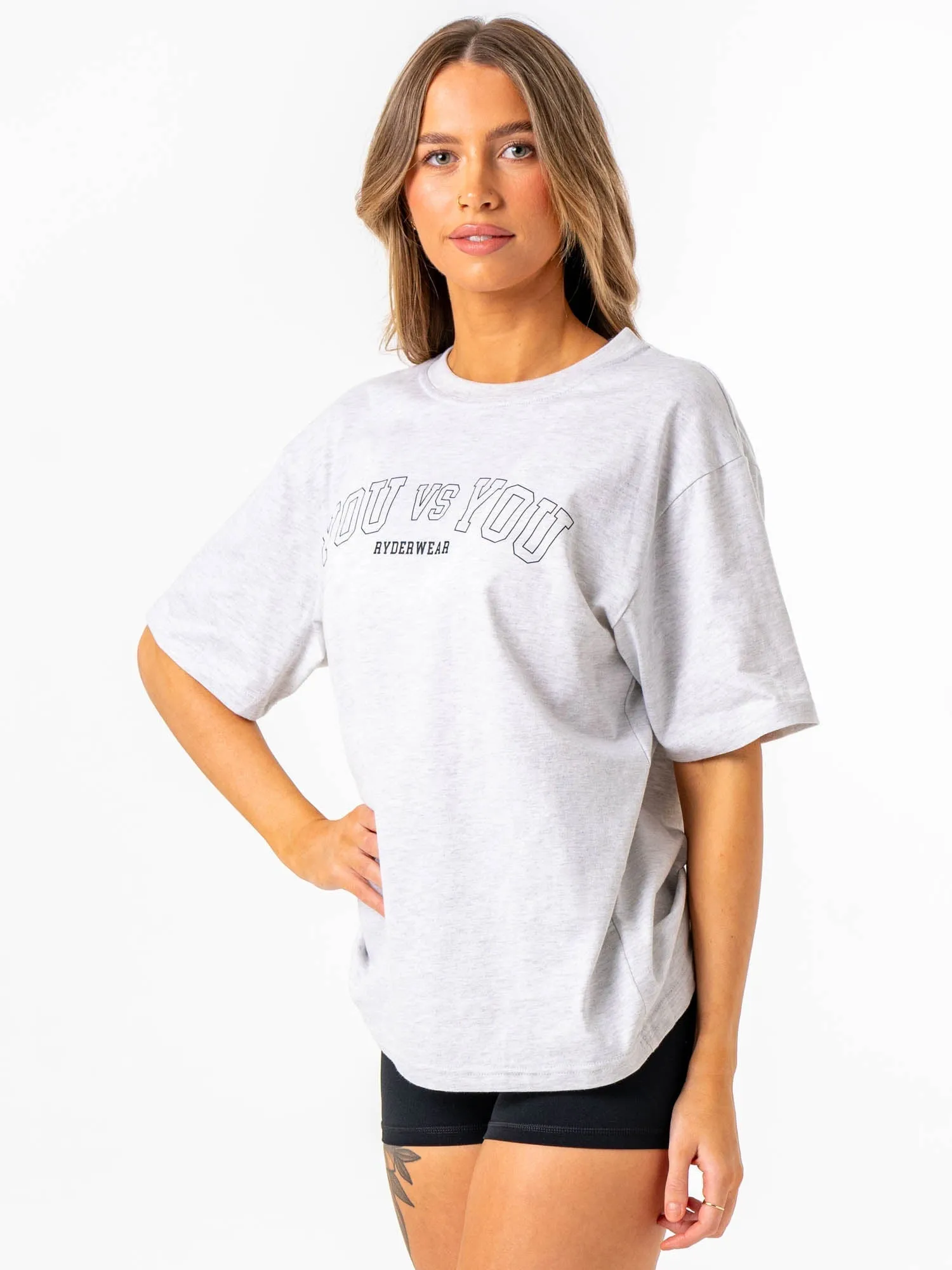 Easy Comfort Fashionable Option You vs You Oversized T-Shirt - Snow Marl
