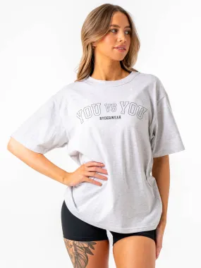 You vs You Oversized T-Shirt - Snow Marl Comfort and Fit Clean Cut