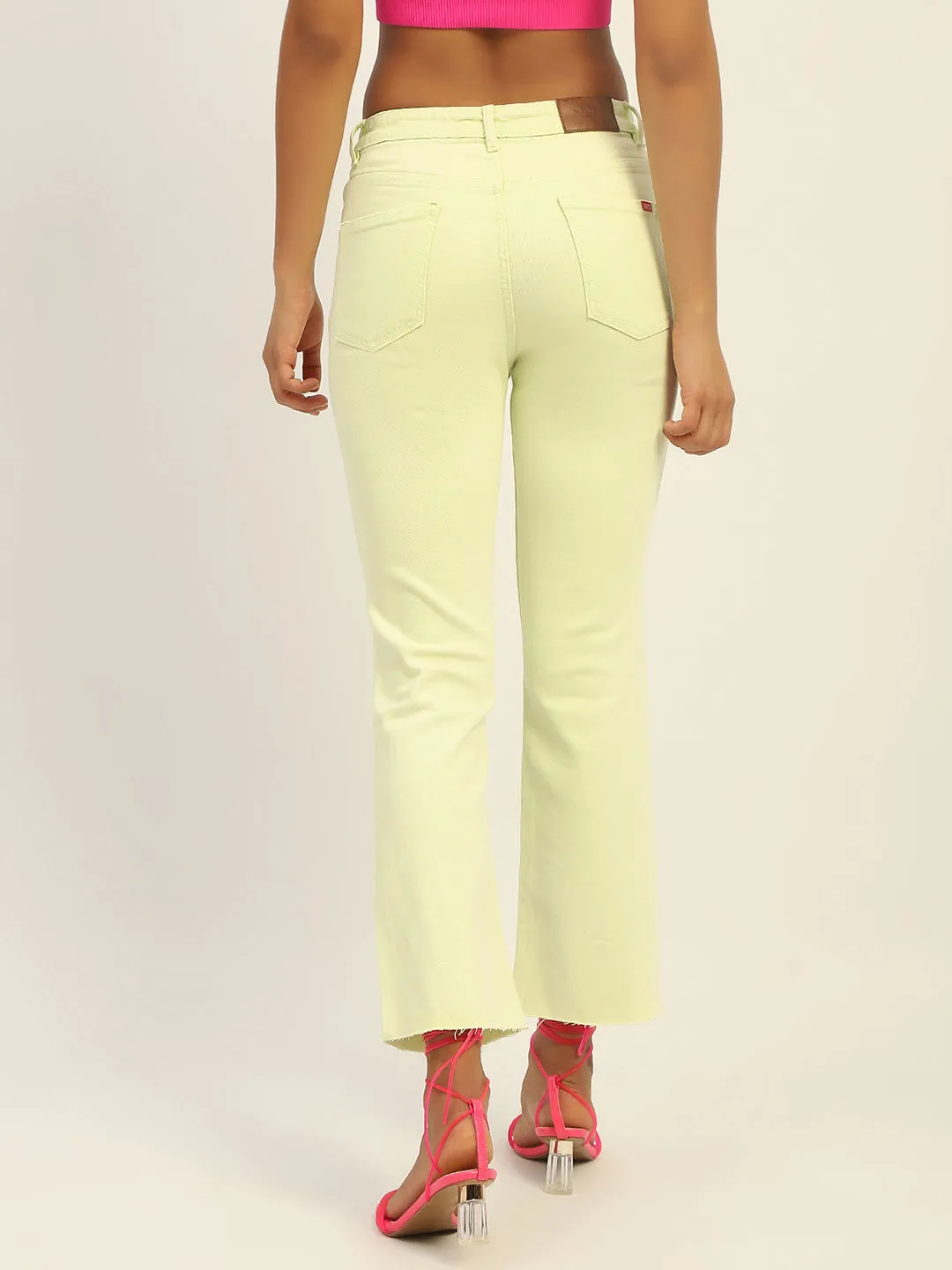 Madame Mid Rise Cotton Green Denim Base Look Timeless Option