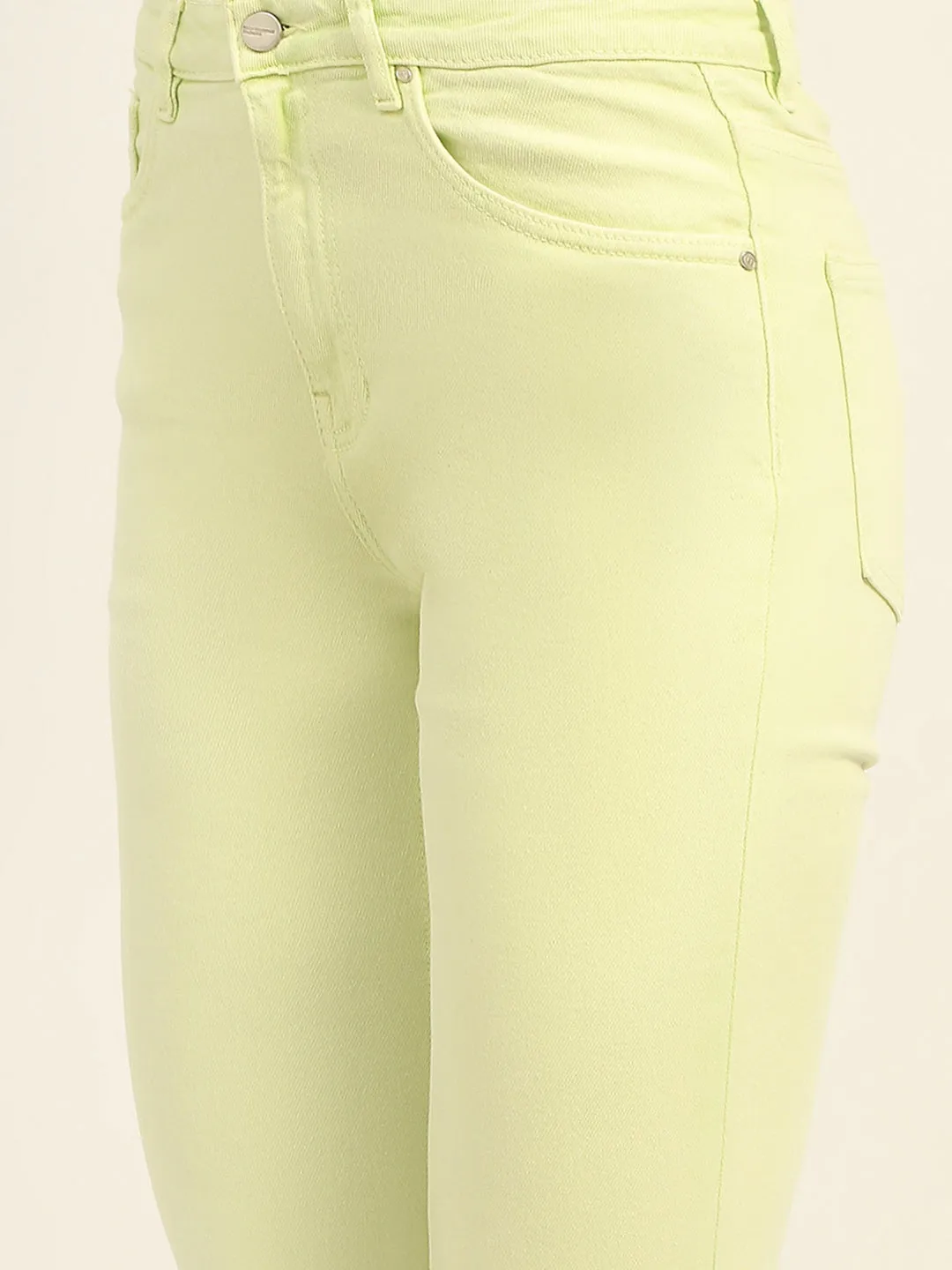 Simple Detail Madame Mid Rise Cotton Green Denim