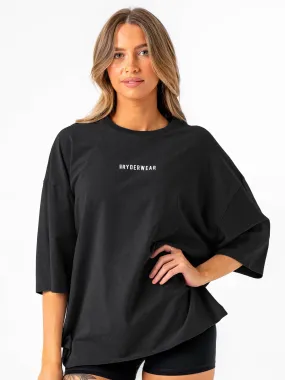 Quick Comfort Design Functional Fit Pursuit Oversized T-Shirt - Black Stonewash