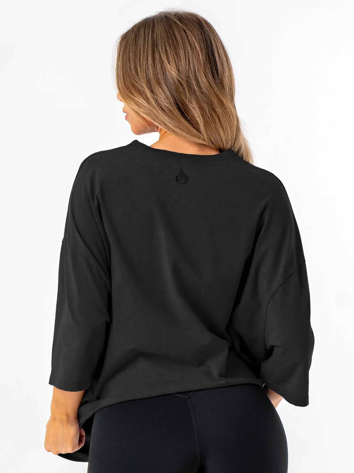 Active Fit Summer Casual Pursuit Oversized T-Shirt - Black Stonewash