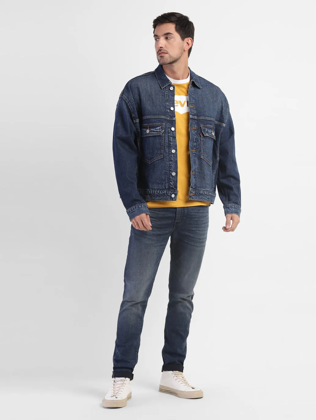 Men's Solid Spread Collar Jacket Sporty Chic Ventilation Vents