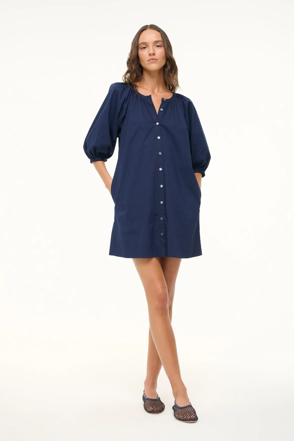 MINI VINCENT DRESS | NAVY Breathable Wearable Lightweight-Lining