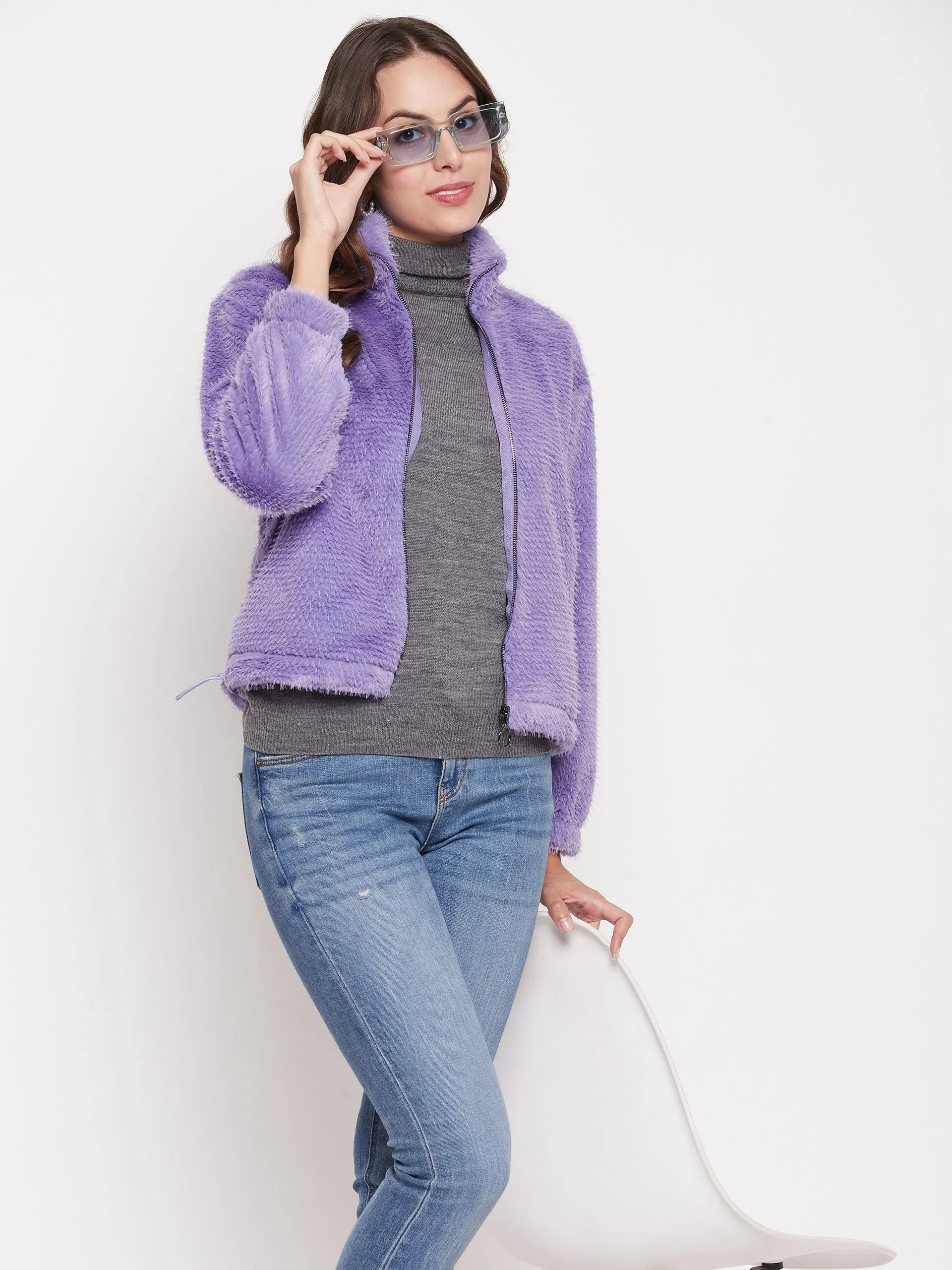 Madame Fluffy-Knit Lavender Sweatshirt men
