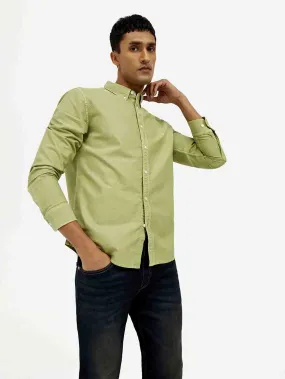 Men's Solid Dyed Slim Fit Shirt Breathable mesh