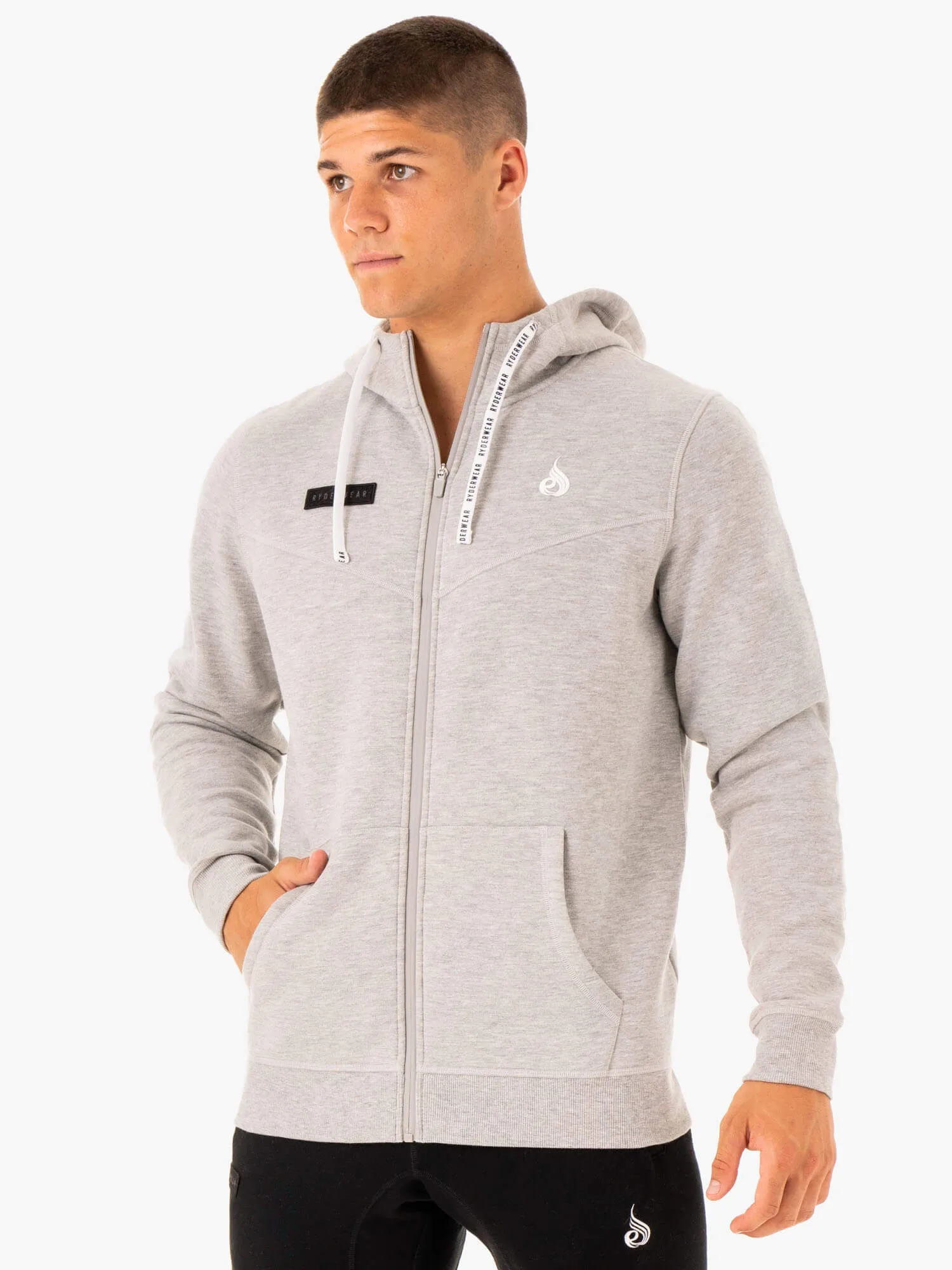 Mid Season Wear Cold Season Recharge Zip Up Hoodie - Grey Marl