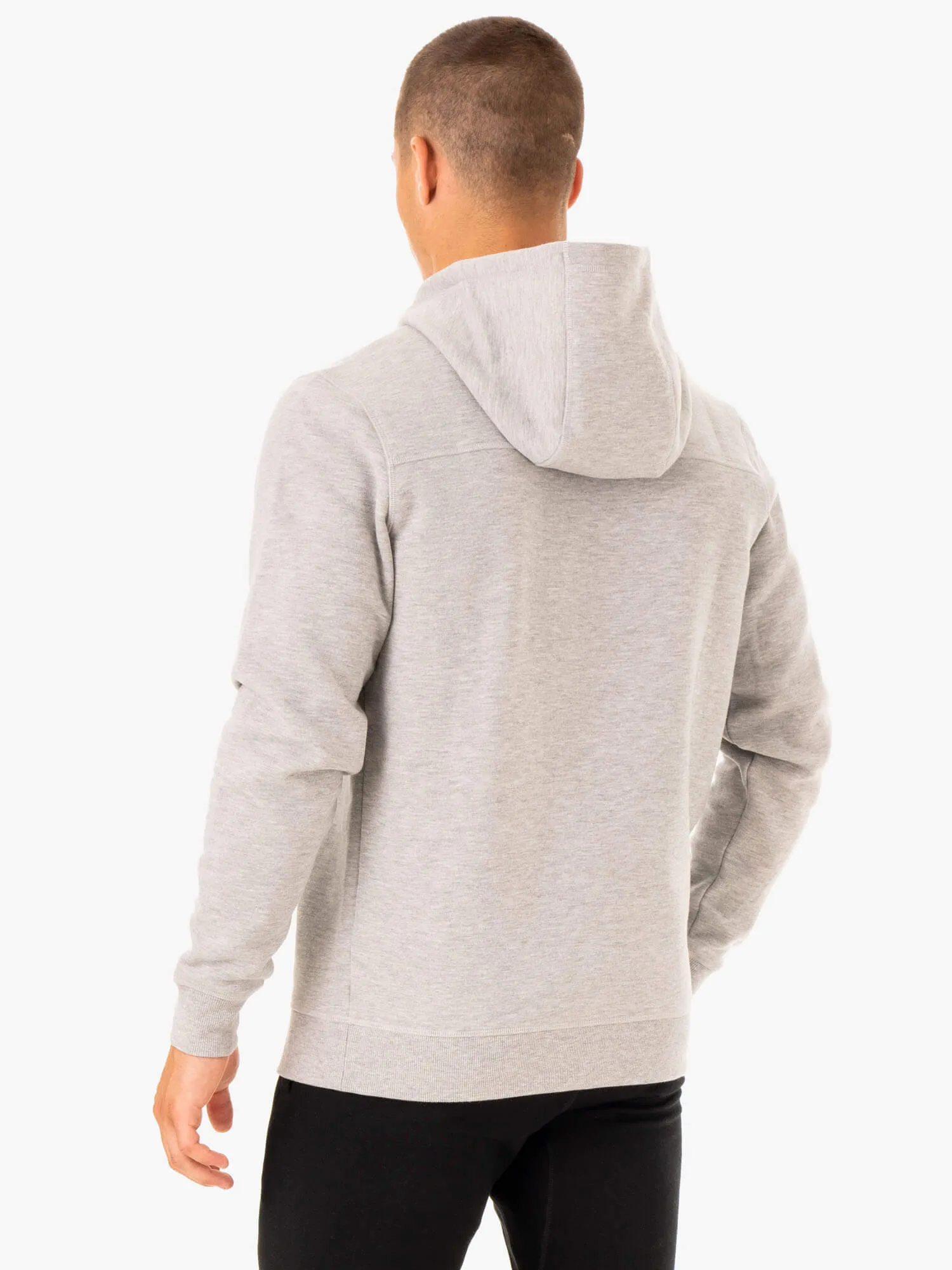 Recharge Zip Up Hoodie - Grey Marl wrinkle free finish