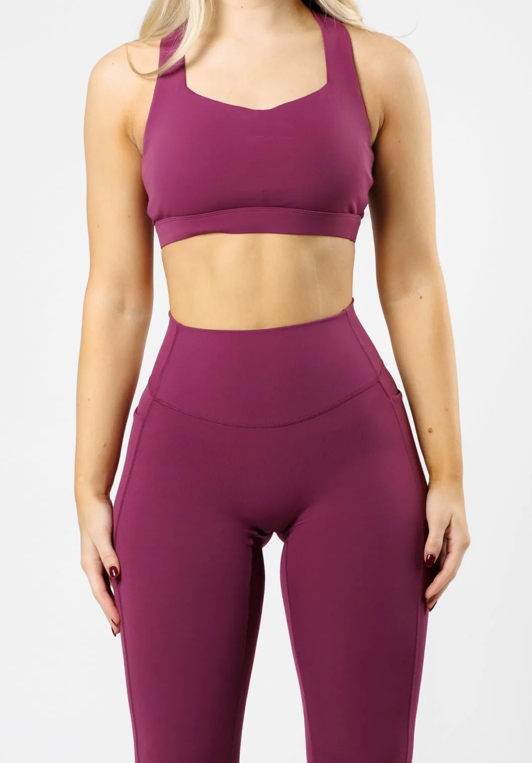 RecStretch? Empower Sculptseam? Plus Pocket Legging Bright Violet Moisture Wicking Fabric Modern Performance