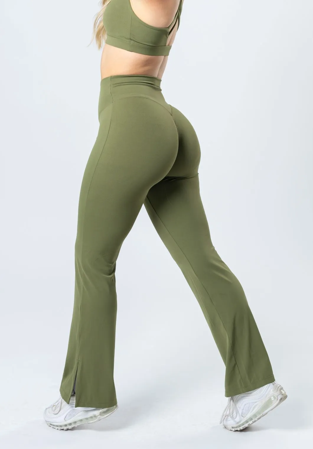 RecStretch Original Sculptseam? Plus Flare Legging 31" Olive Tagless Labeling System