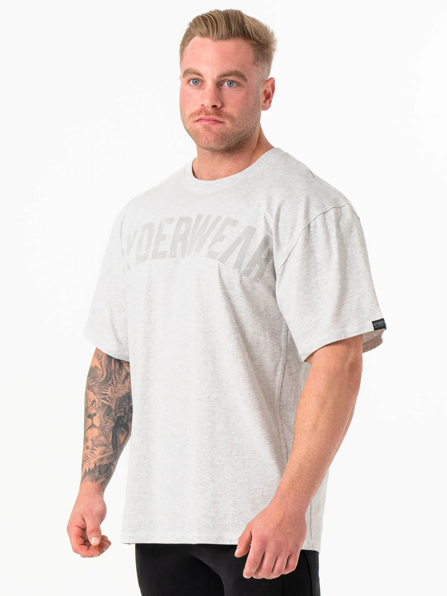 Force Oversized T-Shirt - Chalk Grey Marl Vintage authenticity Soft and Stylish