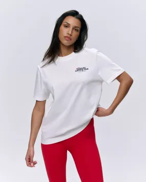 Adanola Running Short Sleeve Oversized T-shirt - White/Classic Red Layered Wear