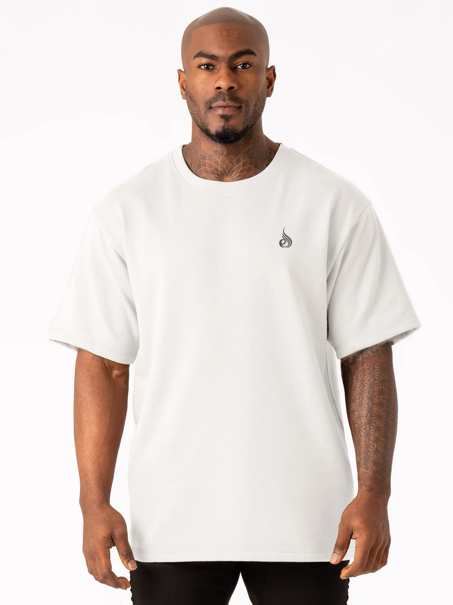 Quick Dry Comfort Throwback Fleece Oversized T-Shirt - White