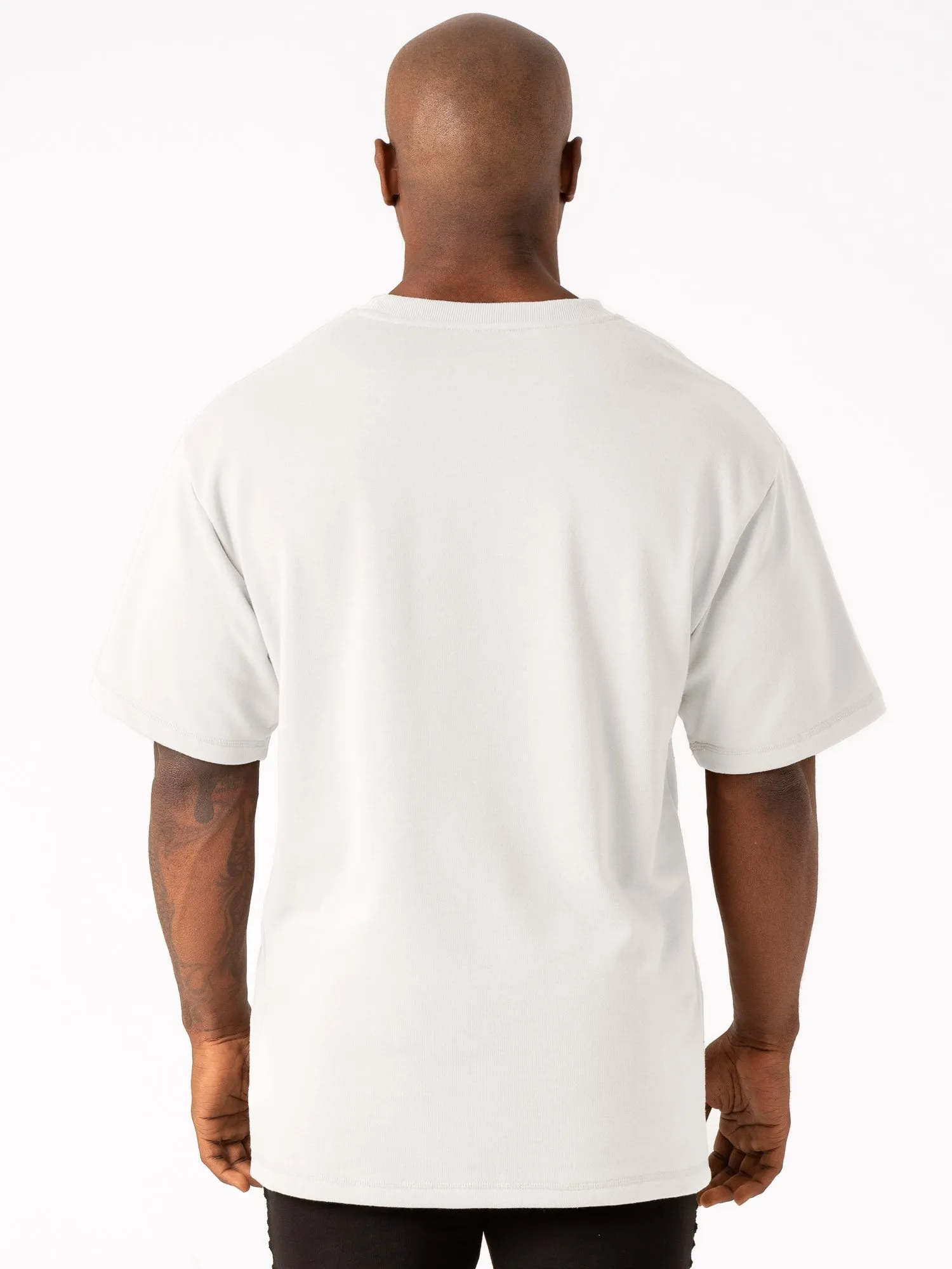 Throwback Fleece Oversized T-Shirt - White Classic and Comfy Valentine's Day