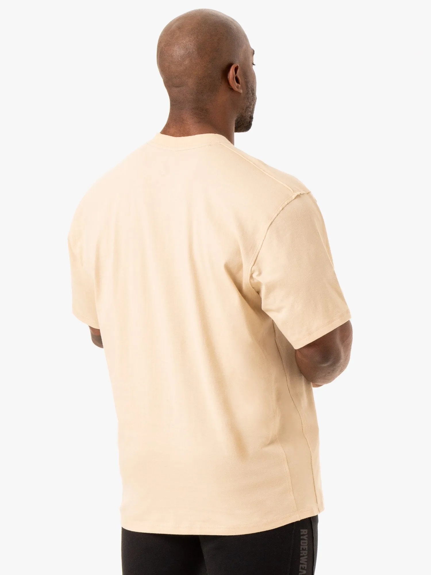 Force Oversized T-Shirt - Sand Geometric Print Non Toxic Materials