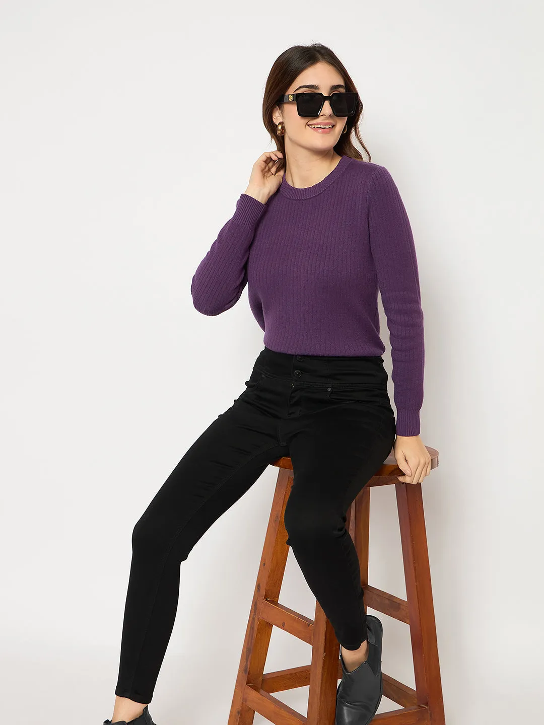 Madame Cotton Blend Double High Rise Solid Button Black Denim Jeans Casual Friday Picnic Style Nature Lover