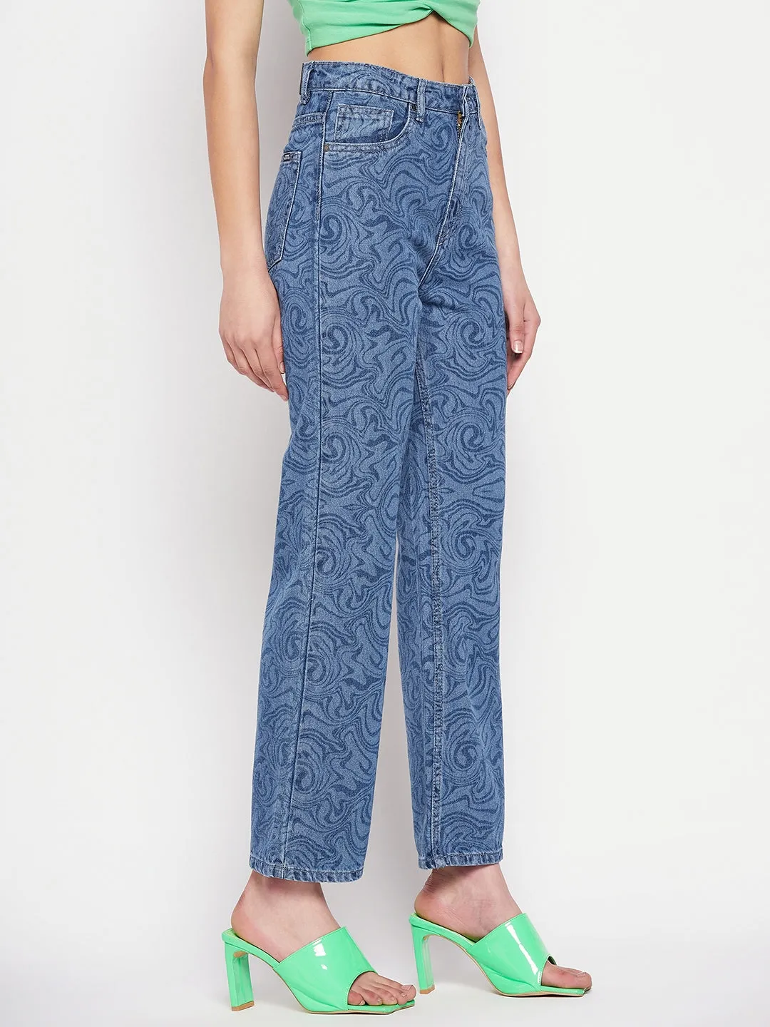 Party Look Weekend Warrior Madame Blue Printed Denim