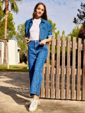 Brunch Outfit Traveler Gear Madame Blue Printed Denim